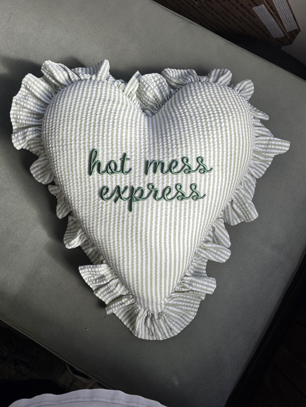 Tj Maxx Home Goods Hot Mess Express Green Stripe Pillow